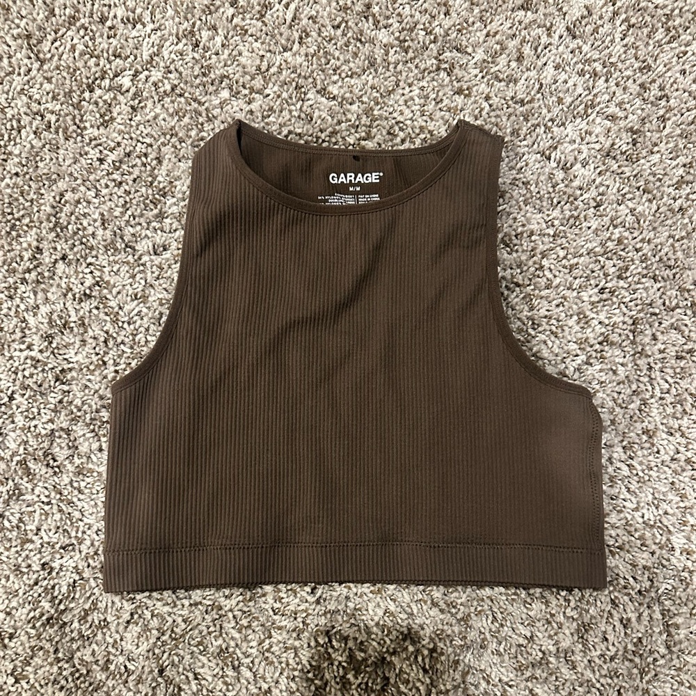 Brown Garage Crop Top